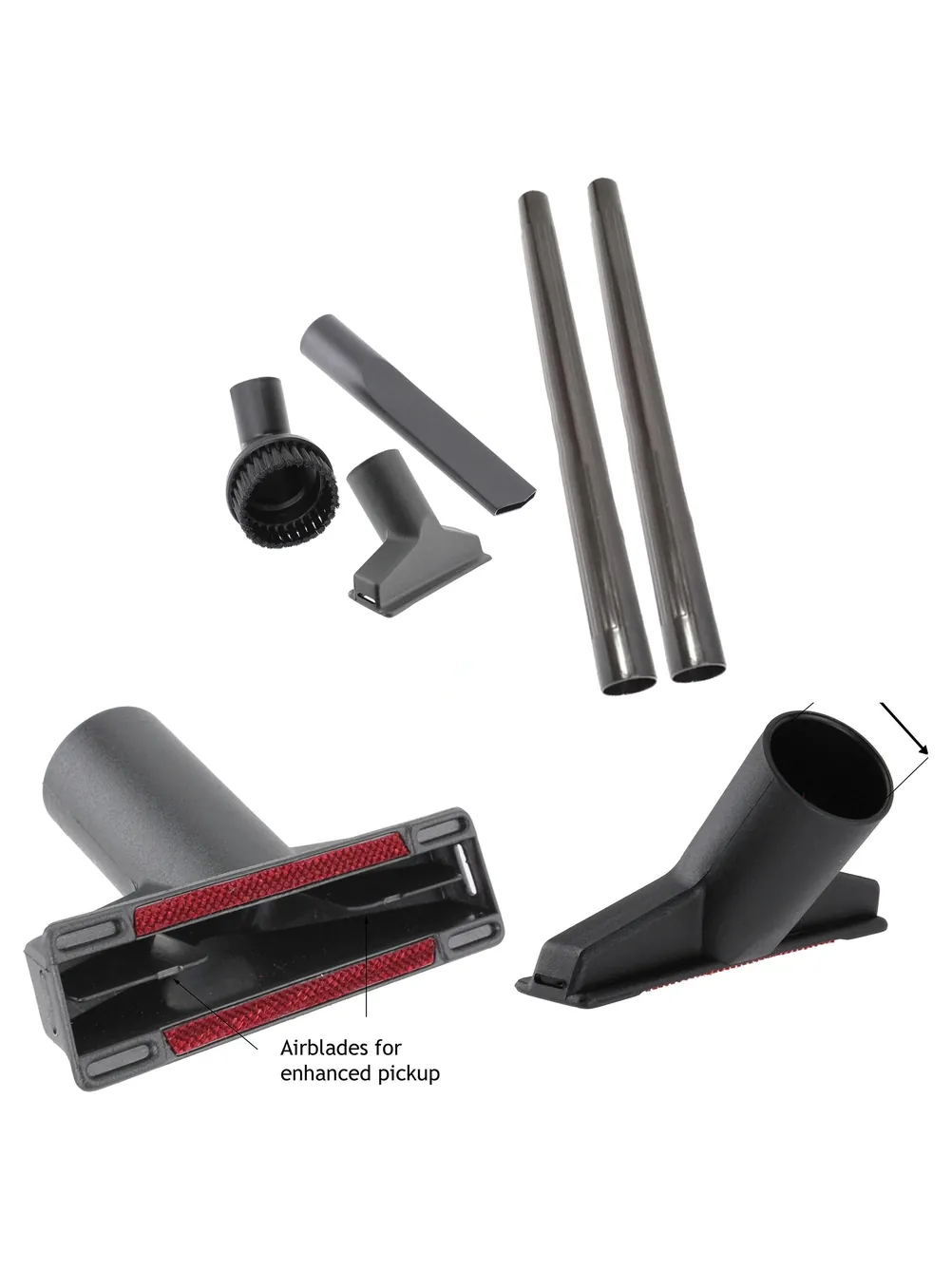 Universal 35mm Vacuum Cleaner Extension Tube with Mini Tool Kit