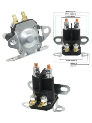 Universal 4‑Pole Solenoid Starter Switch for Ride‑On Tractor Mowers