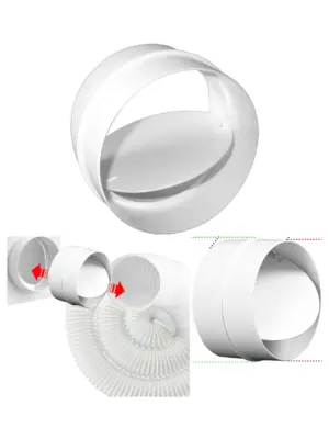 Universal 4 Way Dryer Vent Backflow Flap 100mm Duct Connector