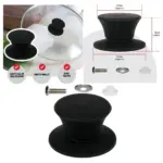 Universal 47mm Black Silicone Pot Lid Handle fits saucepans/steamer
