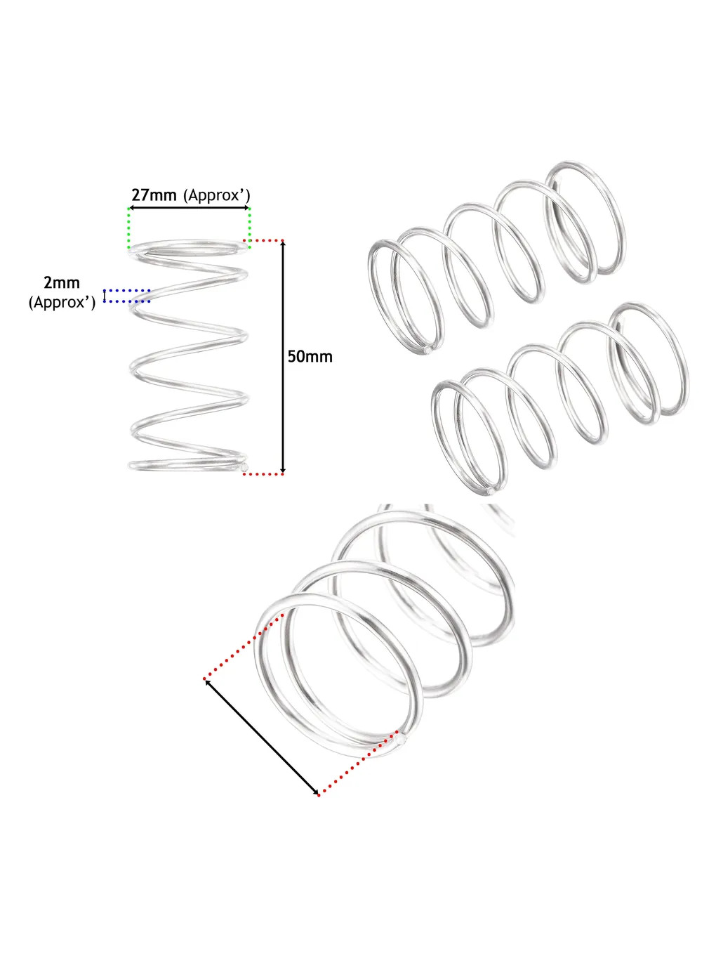 Universal 50mm Brushcutter Spool Head with Bump Feed & Springs 2 Pack