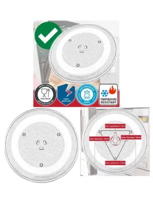 Universal 6-Lug Glass Microwave Turntable - Y Type, 13.5 in