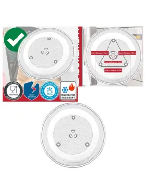 Universal 6‑Lug Y‑Type Glass Microwave Turntable Plate – 13″