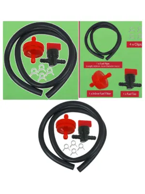 Universal 60cm Lawn Mower Fuel Line Kit – Engine Connectors & Clips
