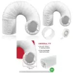 Universal 6m PVC Air Conditioner Hose Kit 5 Inch Fit for Portable AC