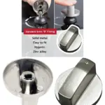 Universal 6mm Silver Metal Oven Knob – Replacement for Cooktop & Stove