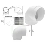 Universal 90° Dryer Vent Elbow – 4" (100mm) Male Duct Connector