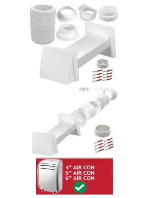 Universal AC Wall Vent Kit – 100-150mm Exterior Duct Set