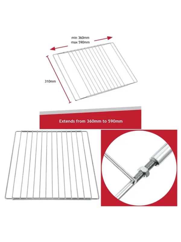 Universal Adjustable Oven Shelf – Extendable 310‑590mm
