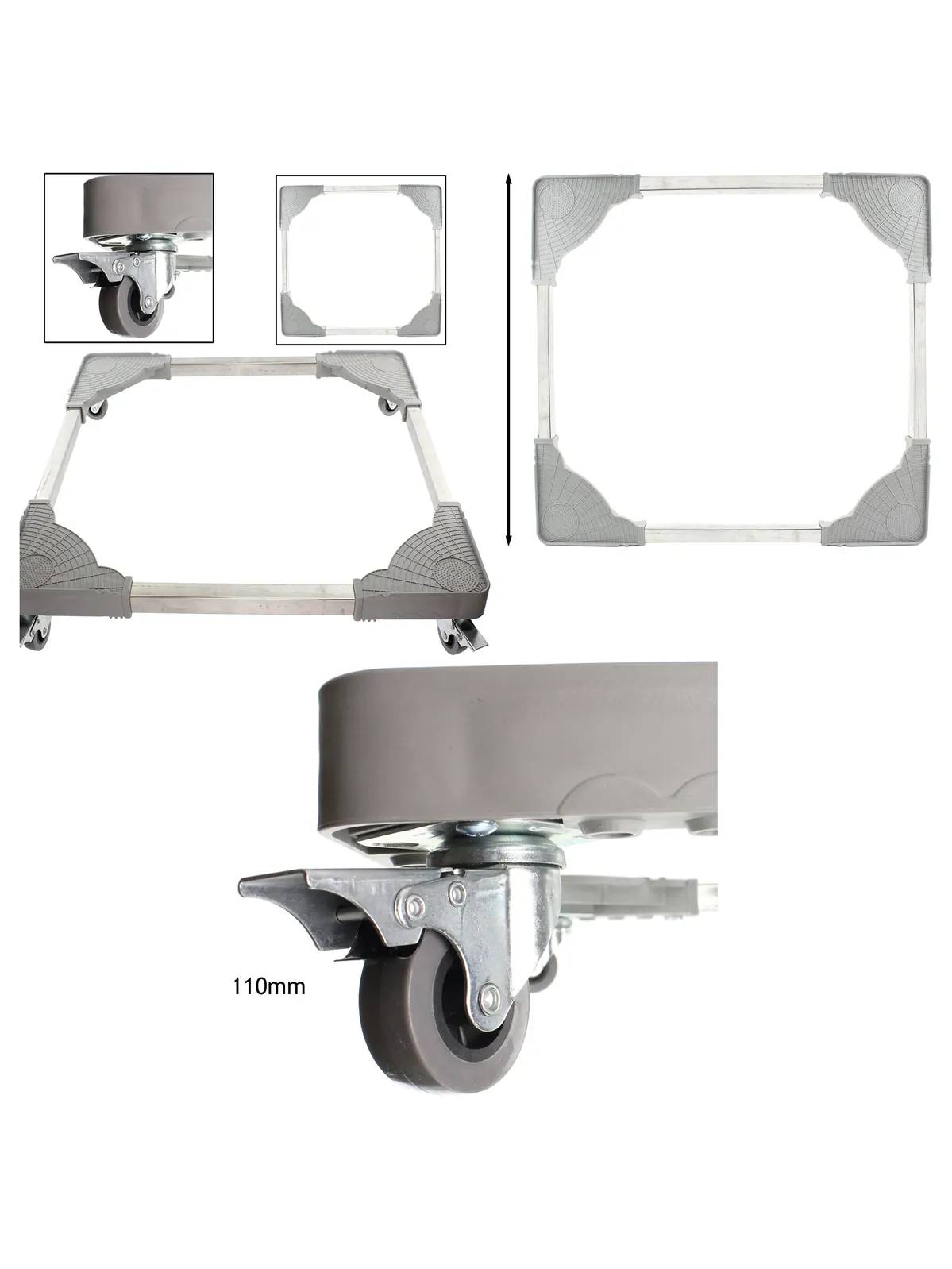 Universal Adjustable Trolley Stand with Braked Wheels – 100kg
