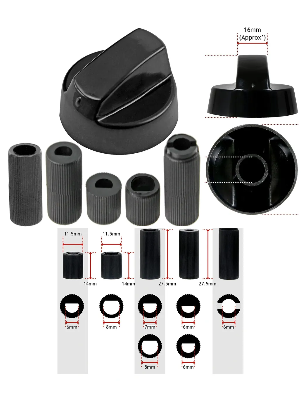 Universal Black Air Fryer & Multi‑Cooker Control Knob Replacement