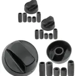 Universal Black Control Knob & Adapter for De Dietrich Oven/Hob x2