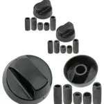 Universal Black Control Knob & Adapter Set for Baumatic Cookers 2pcs