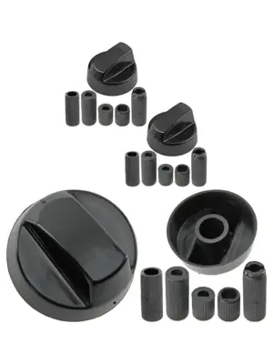 Universal Black Control Knob & Adapter Set for Baumatic Cookers 2pcs