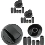 Universal Black Control Knob & Adapter Set for Gorenje Oven/Hob 2 pcs