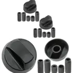Universal Black Control Knob & Adapters for Hygena Oven/Hob
