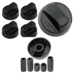 Universal Black Control Knob & Adapters for Teka Oven & Hob – 4 pcs