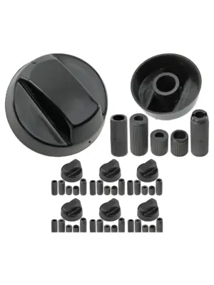 Universal Black Control Knob & Adaptor Set for Rangemaster Cookers 6