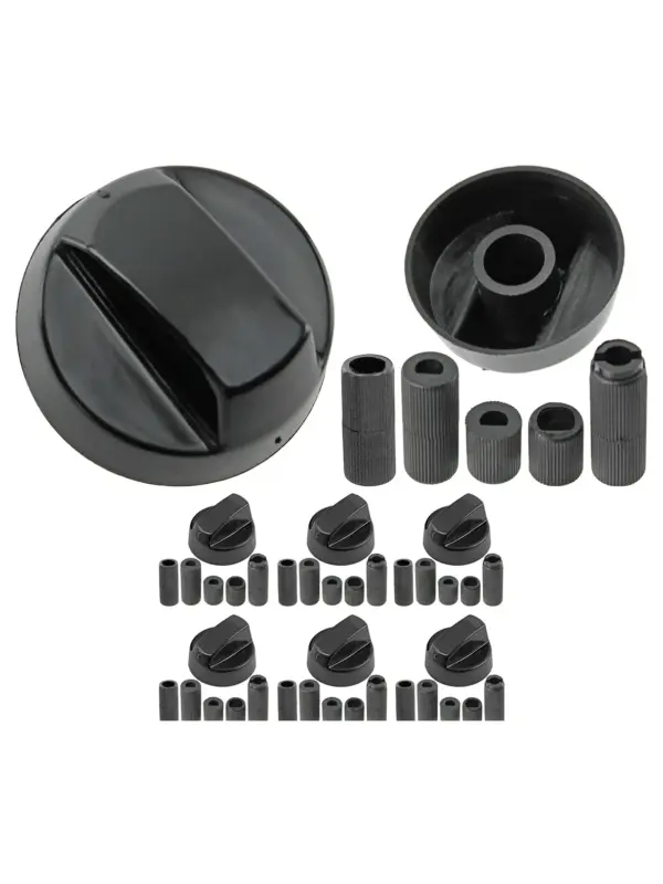 Universal Black Control Knob & Adaptor Set for Rangemaster Cookers 6