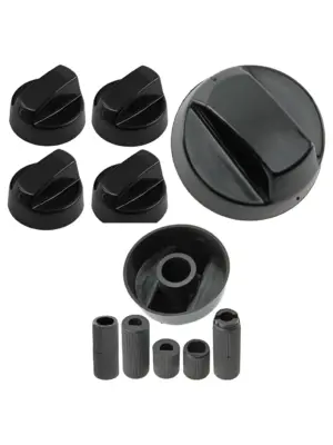 Universal Black Control Knob Set – 4 pcs for Rangemaster Cooktop Oven