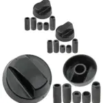 Universal Black Control Knob with Adapters for Neff Oven/Hob - 2 Pack