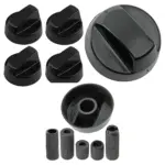 Universal Black Hotpoint Oven Control Knob Set – 4 Adaptors Included