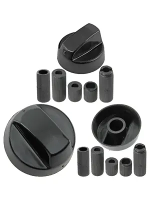 Universal Black Replacement Control Knob & Adapter for AEG Oven Hob