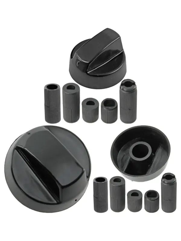 Universal Black Replacement Control Knob & Adapter for AEG Oven Hob