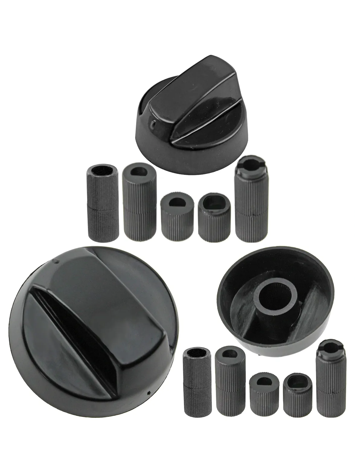 Universal Black Replacement Control Knob & Adapter for AEG Oven Hob