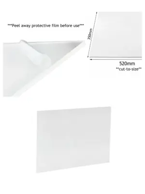 Universal Clear Fridge Crisper Shelf Cover – 520mm x 350mm, Cut-to-Fit