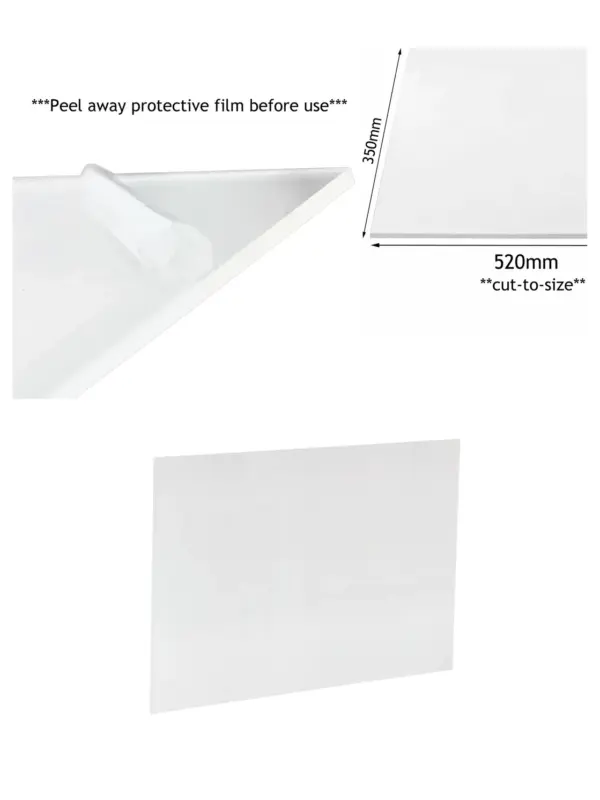 Universal Clear Fridge Crisper Shelf Cover – 520mm x 350mm, Cut-to-Fit