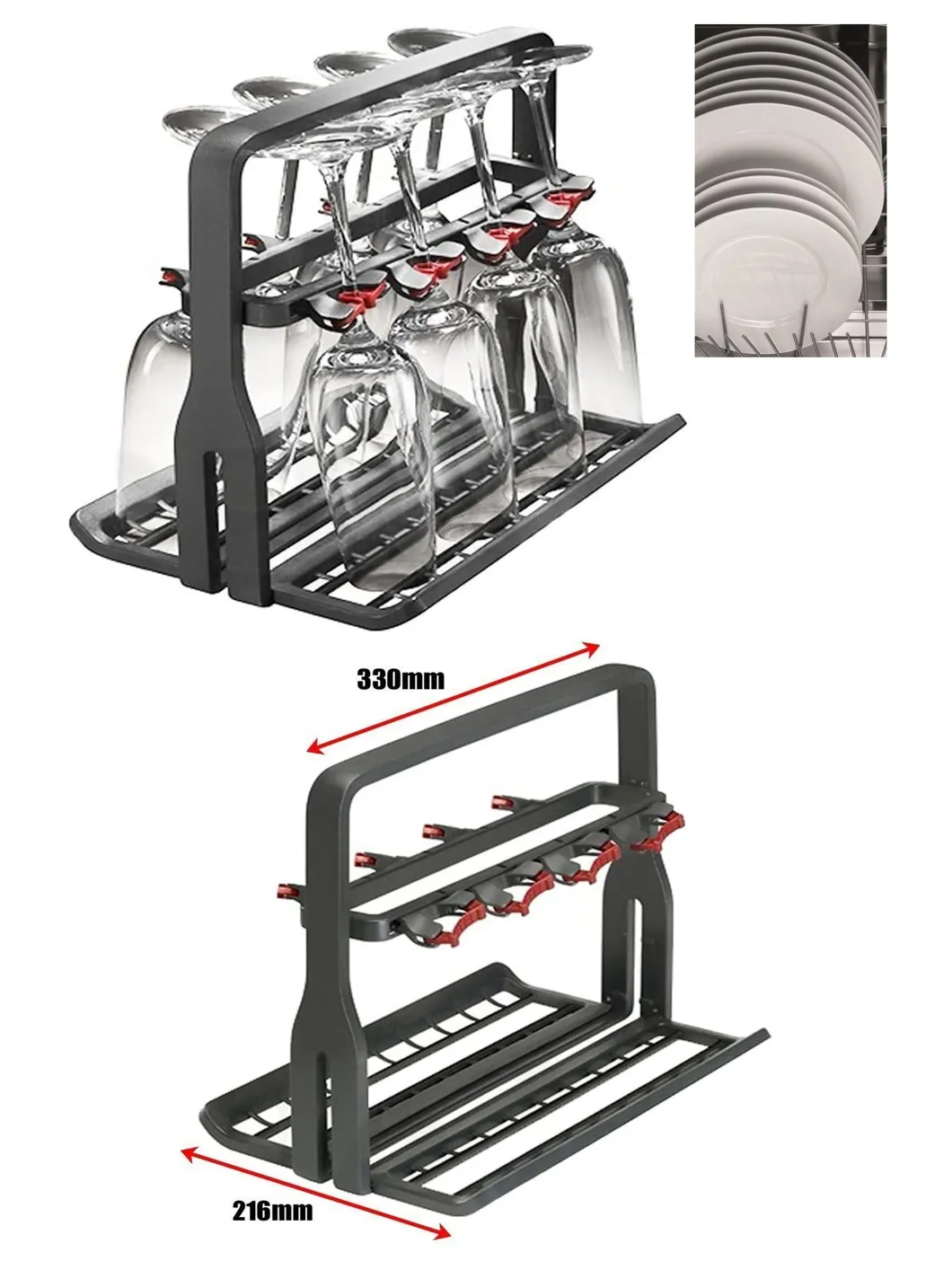 Universal Dishwasher Wine Glass Rack – Basket Holder by SPARES2GO