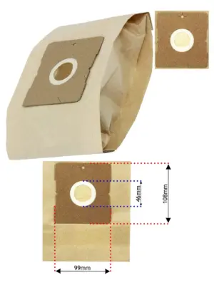 Universal Double‑Lined Paper Vacuum Cleaner Dust Bags – 5 Pack