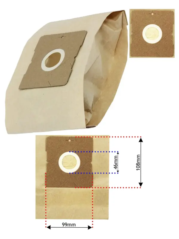 Universal Double‑Lined Paper Vacuum Cleaner Dust Bags – 5 Pack