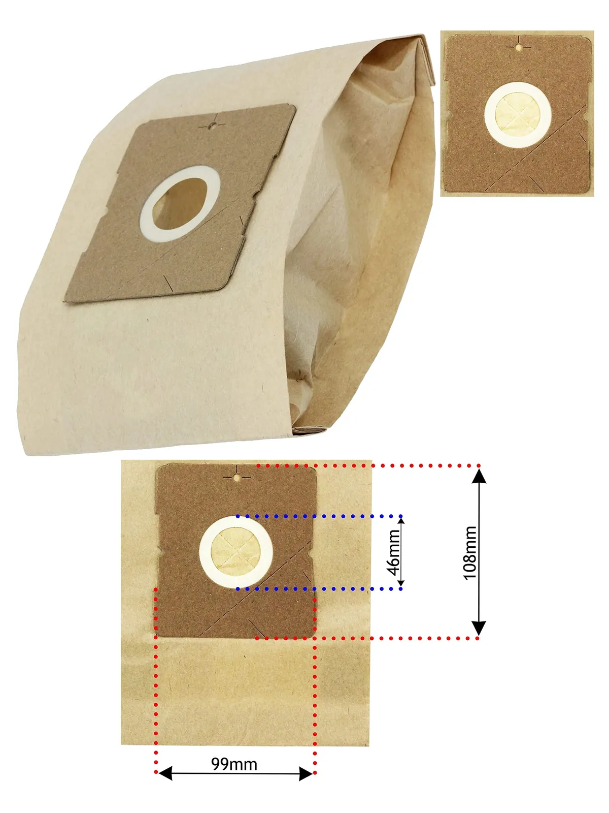 Universal Double‑Lined Paper Vacuum Cleaner Dust Bags – 5 Pack