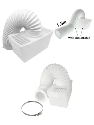 Universal Dryer Vent Kit – 100mm Condenser Box & Hose with Screw Clip