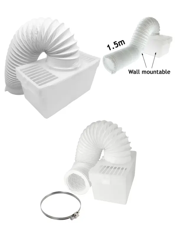 Universal Dryer Vent Kit – 100mm Condenser Box & Hose with Screw Clip