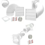 Universal Dryer Vent Kit – White Backdraft Flap, 4‑Piece 100mm Wall Vent