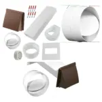 Universal Dryer Vent Kit with Backdraft Flap – 100mm Brown Wall Duct