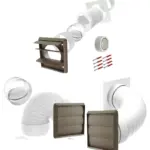 Universal Dryer Vent Kit with Backdraft Flap 100mm Brown Wall Vent