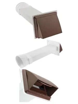 Universal Dryer Wall Vent Kit Brown Pipe Cover for External Hose 4 pcs