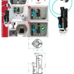Universal Dual-Flush Toilet Valve Kit 1.5/2L Push Button 570mm Cable