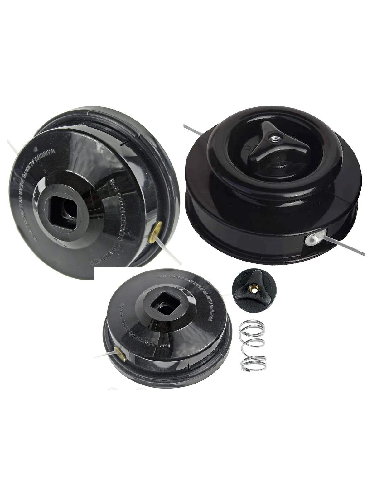 Universal Dual-Line Manual Feed Head + 3×90m Line Refills for Trimmer