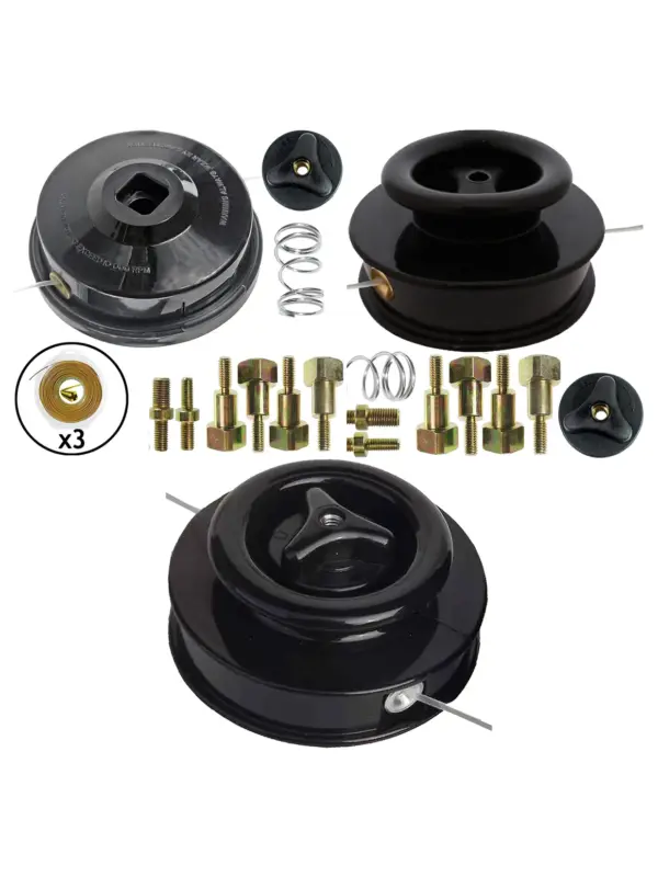 Universal Dual-Line Manual Feed Trimmer Head +3×80m Dual-Core Line