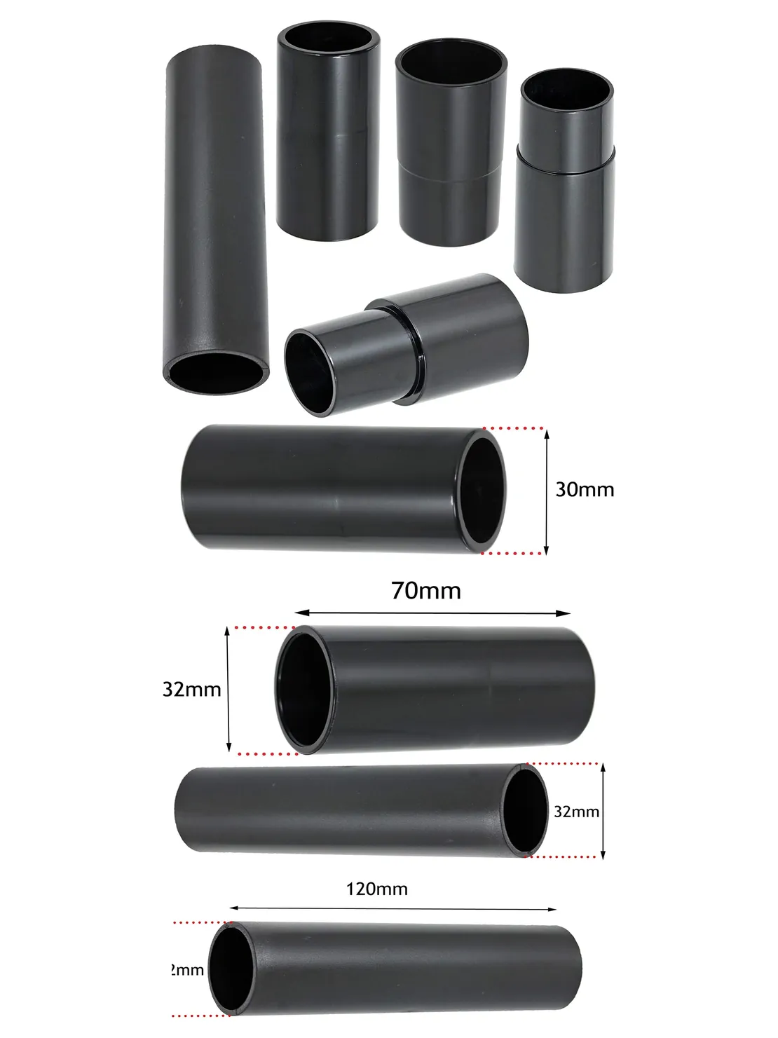 Universal Dust Extractor Adapters 30‑38mm – 5 Pack for Sander & Vacuum