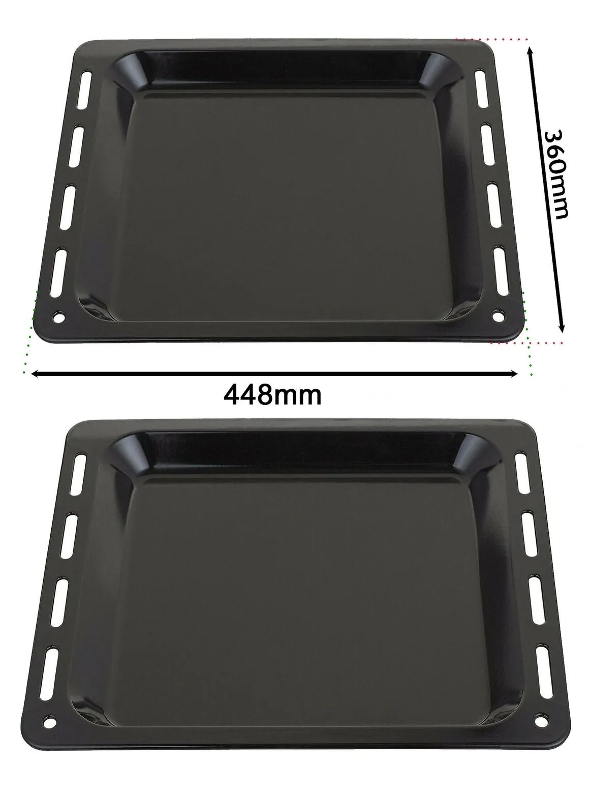 Universal Enamel Baking Tray – 44 × 36 cm Oven Pan, 2.5 cm Deep