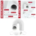 Universal Flexible Insulated Vent Duct Kit 5x2.5m PVC/Aluminum Foil