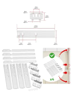 Universal Fridge Door Slide Bracket Kit – 4 Mounting Brackets