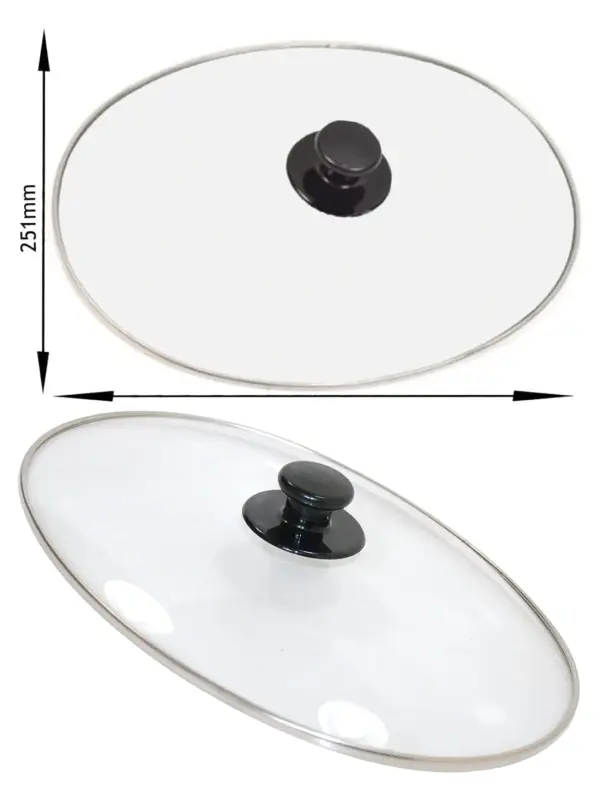 Universal Glass Slow Cooker Lid 331x251x45mm Replacement