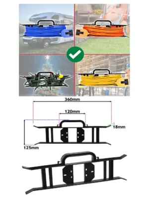 Universal H‑Frame Cable Organizer & Power Lead Winder 360×125 mm